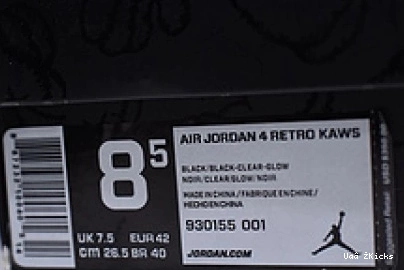 retro 4 Vibrant kaws 2906 930155- black Air Nike Jordan 540 0619